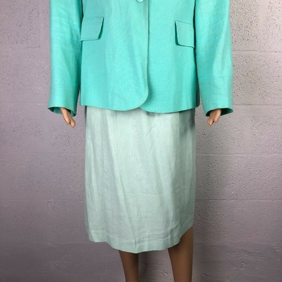 Chadwicks of Boston Women's Teal Suit Dress Style 60443SEAGL Size 16 Balzer sz14 - Picture 3 of 12